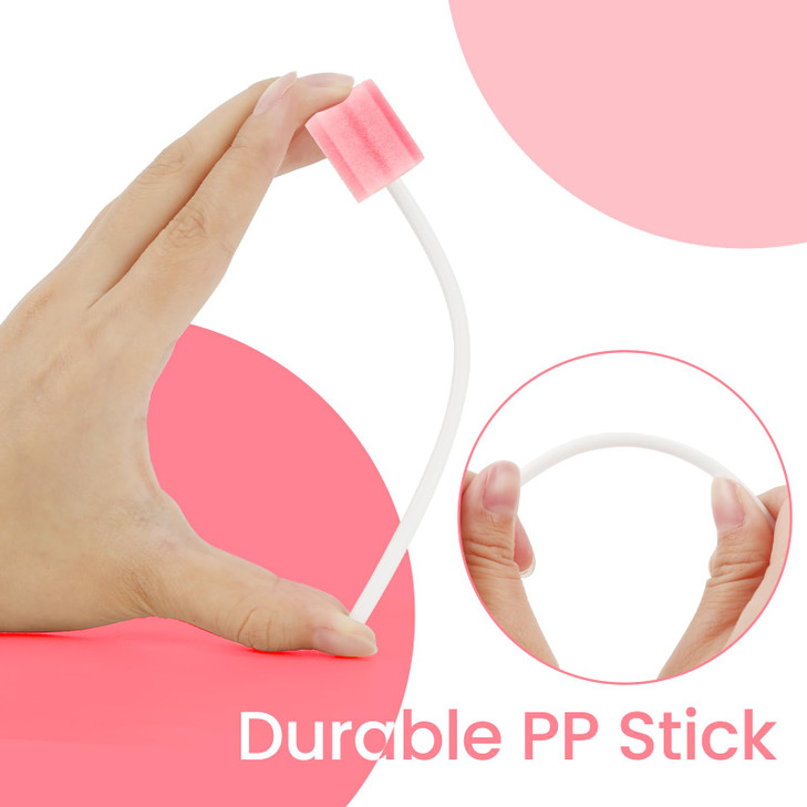 300 Pcs Disposable Oral Swabs  Long Handle Sponge Swabsticks for Mouth Cleaning, Unflavored & Individually Wrapped, Soft Foam Mouth Swabs for Daily