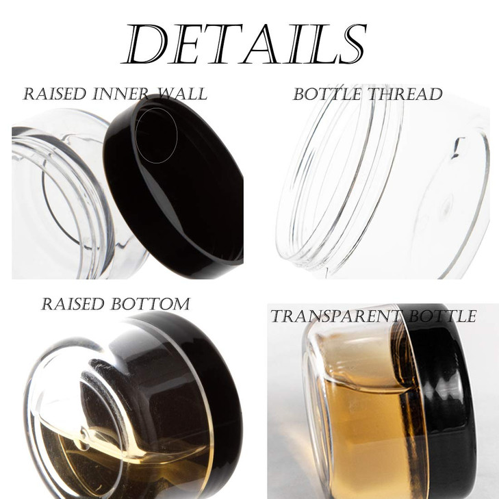 ZEJIA 5 Gram Sample Containers with Lids, 100PCS Mini Makeup Containers, Empty Plastic Travel Cosmetic Containers with Labels