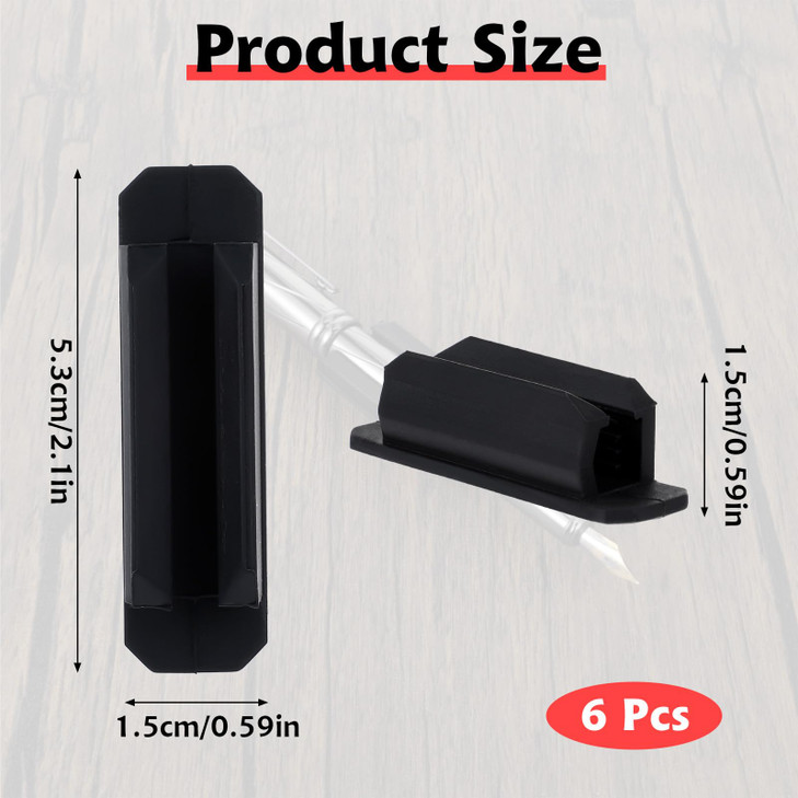 CIATBYYJ 6 Pack Pen Holder for Desk, Silicone Adhesive Pencil Holders, Flexible Pen Holder & Marker Clip for Classroom Office Desk or Any Surface, Te