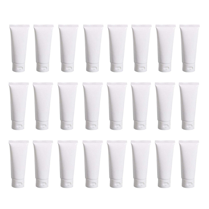 24PCS 30ML/1oz Empty Refillable Cosmetic Squeeze Tube Bottle Containers Jars Pot With Flip Cap For Makeup Shampoo Facial Cleanser Body Cream Shower G