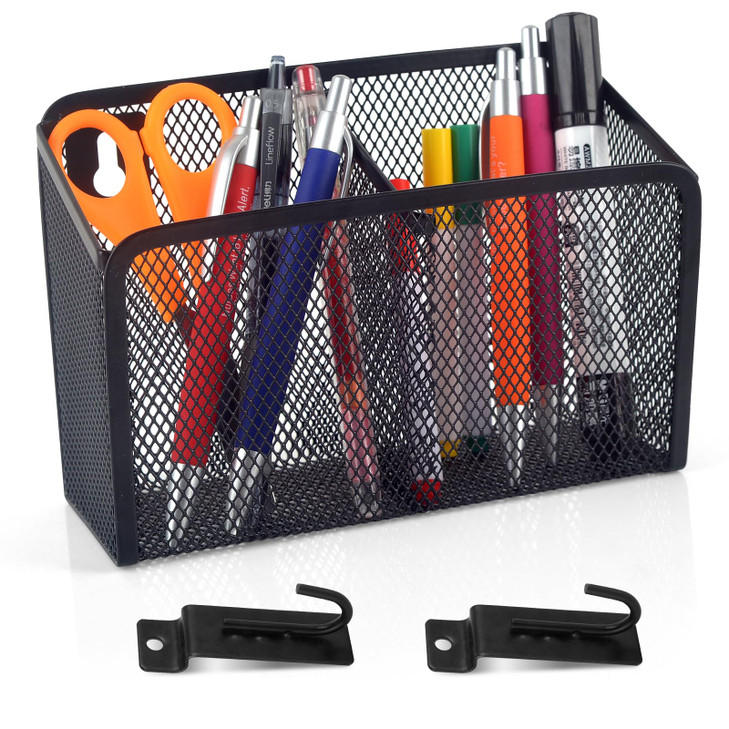 SMAODSGN Wall Hanging Pencil Holder With Slatwall J Hooks Slatwall Pencil Cup Wall Mounted Pen Holder Wall Marker Holder Metal Pencil Holder For Pain