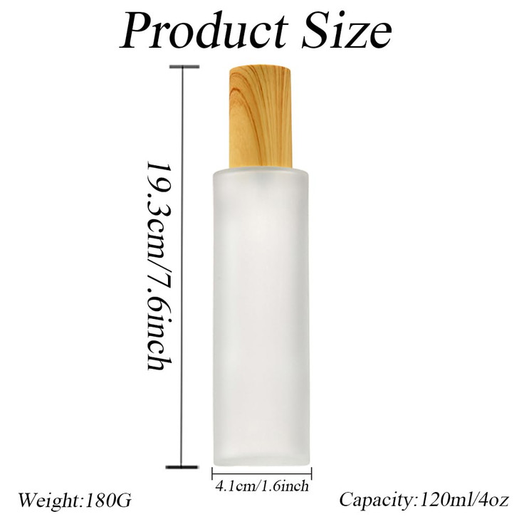 XINGZI 2PCS 120ML 4OZ Empty Frosted Glass Lotion Bottle with White Pump Head and Cap Emulsion Shower Gel Shampoo Conditioner Storage Holder Portable