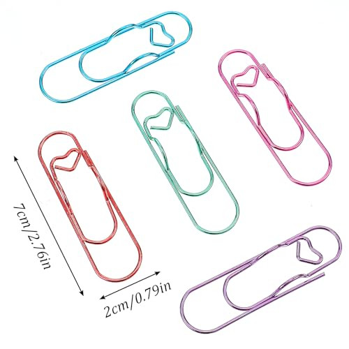 Sorcristy Metal Pen Clips in Blue/Green/Pink/Red/Purple, 20 Pack, Clips Office Supplies, Pen Holder for Notebook, Travelers Notebook Accessories, Pap