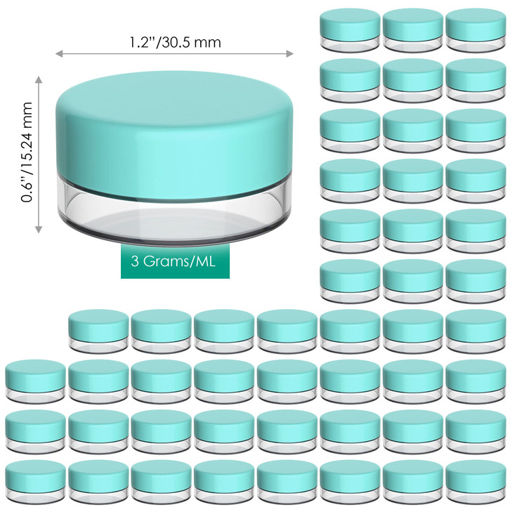 Houseables Sample Containers, Lip Balm Containers, Sample Jars, Mini Jars with Lids, Small, Empty, Makeup, Powder, Gloss, Cosmetic, Tiny, Chapstick,
