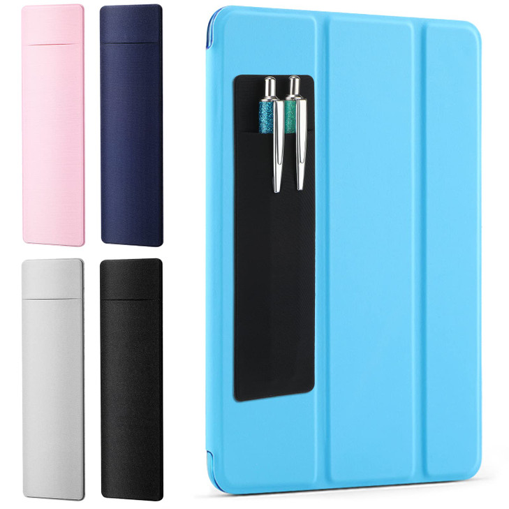 Marspark 12 Pieces Pen Holder Set for Notebook Including Adhesive Stick on Pen Holder and Metal Pencil Clips Pencil Sleeve Pouch Pockets for Notebook