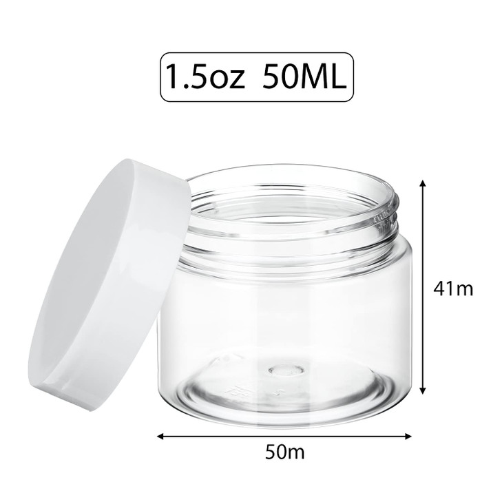 SATINIOR 36 Pieces 1.5 oz Plastic Jars with Lids Wide Mouth Airtight Reusable Container Acrylic Cosmetic Small Jars for Lotions Ointments Travel Toil