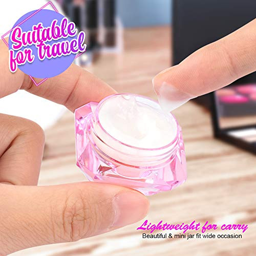 HNYYZL 40Pcs Cosmetic Containers,3 Gram Sample Empty Container Plastic Travel Pot Jar, for Eye Shadow Nails Powder Jewelry Earrings Lotion Cream Samp