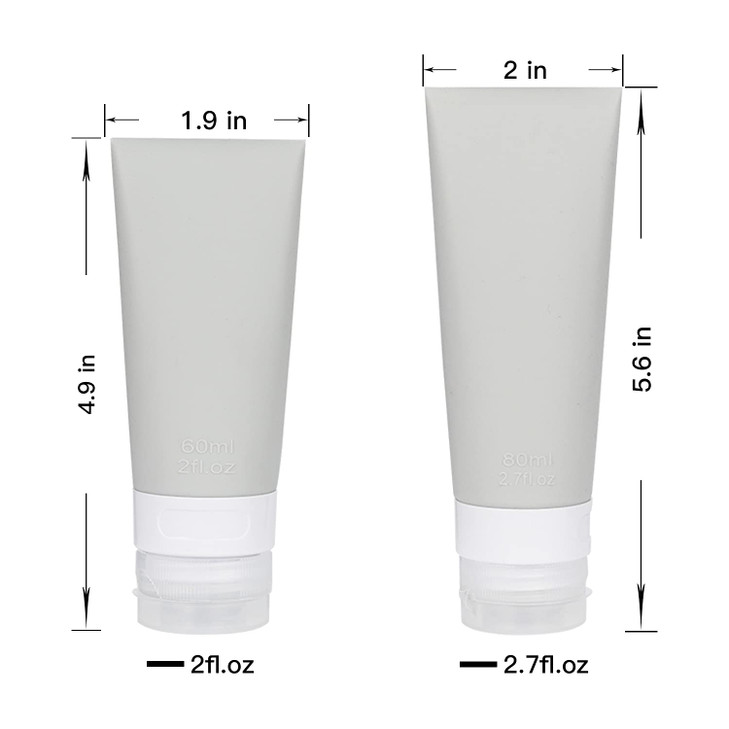 Portable Soft Silicone Travel bottles Set - 6 Pack Leakproof Silicone Travel Bottles,Cosmetic Toiletry Containers(Pink+Green+Grey)