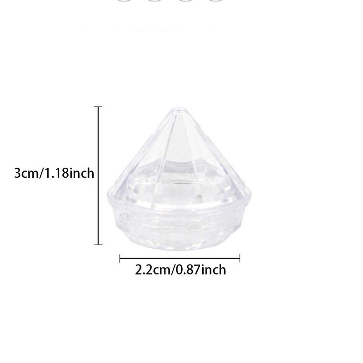 Healthcom 50 PCS 5 Gram Diamond shaped Clear Jars Empty Refillable Cosmetic Sample Jars Makeup Plastic Jar with Lid Cosmetic Trial Case Compact Stora