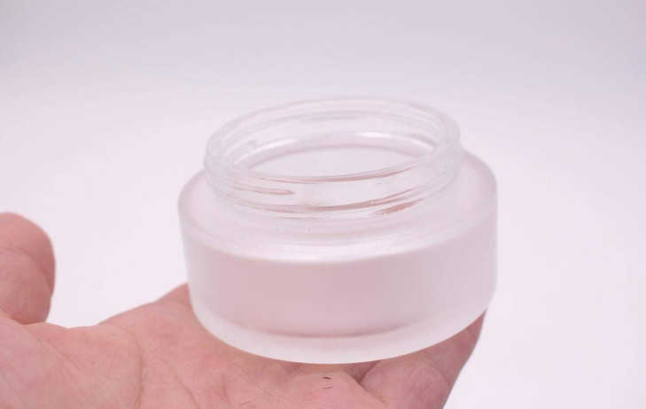 Environmental Bamboo Lid Frosted Glass Bottle Cream Jars Empty Cosmetic Comtainer 1pcs (50G/1.7oz)
