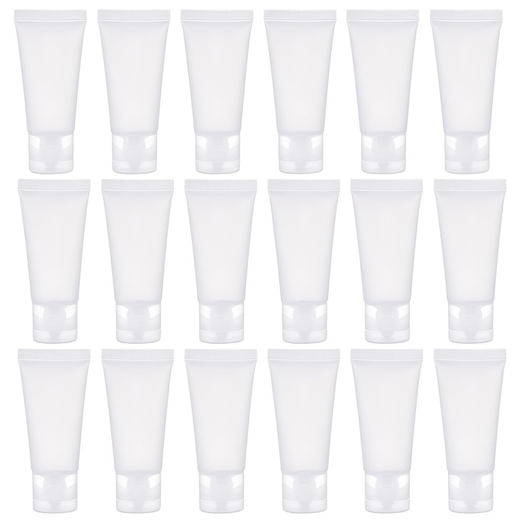 20Pcs 50ml/1.7oz Empty Refillable Clear Plastic Soft Tubes Cosmetic Sample Packing Storage Vial Container Bottle Jars Perfect For Facial Cleanser Lot