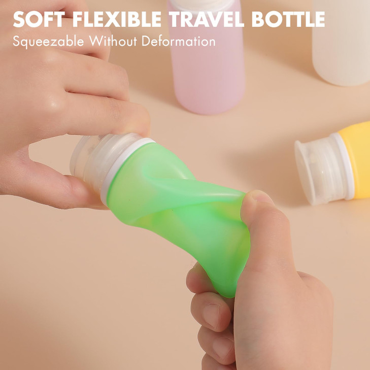 Muslish 21 Pack Leak Proof Silicone Travel Bottles Set, TSA Approved Containers for Toiletries, Travel Size Accessories and Shampoo Conditioner Bottl