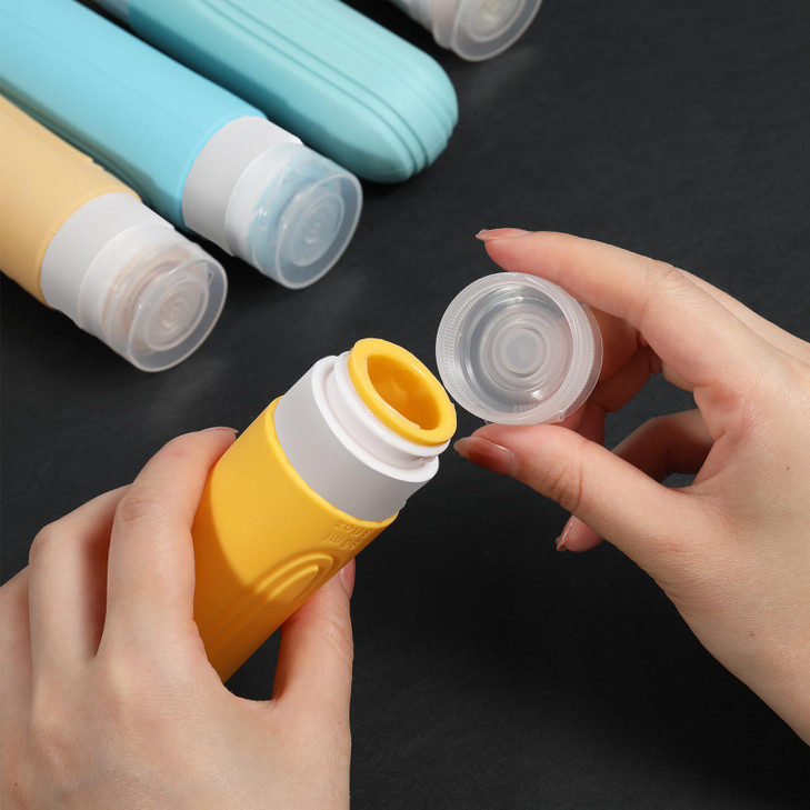 CHEODIN Travel Bottles for Toiletries, 5 Pack TSA Approved Travel Size Containers, 3oz Leak Proof Refillable Travel Accessories for Shampoo Condition