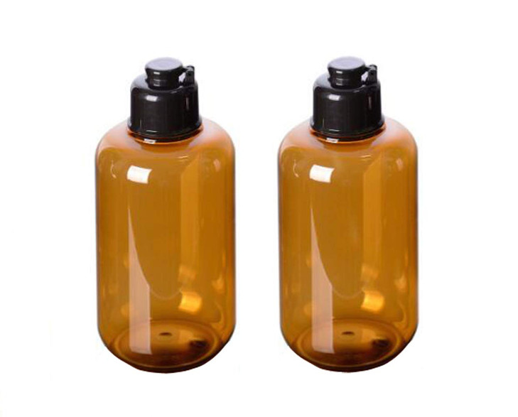 VASANA 300ml/10oz Empty Refill Plastic Squeeze Bottles with Black Flip Cap Cosmetic Makeup Essential Oil Water Shampoo Shower Gel Liquid Body SoapSto