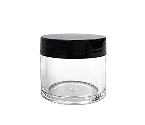 30g 30ml/1oz Refillable Black and White Plastic Screw Cap Lid with Clear Base Empty Cosmetic Jars for Nail Powder Bottles Eye Shadow Container Lot Po