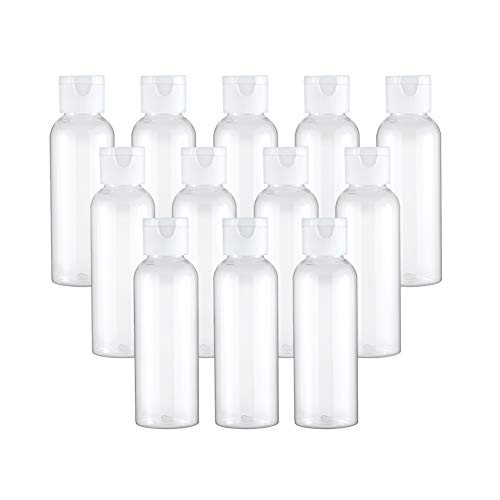 TANCANO Plastic Travel Bottles, Clear 3.4oz/100ml Empty Lotion Bottle Small Squeeze Bottle Containers with Flip Cap for Shampoo Conditioner Toiletrie