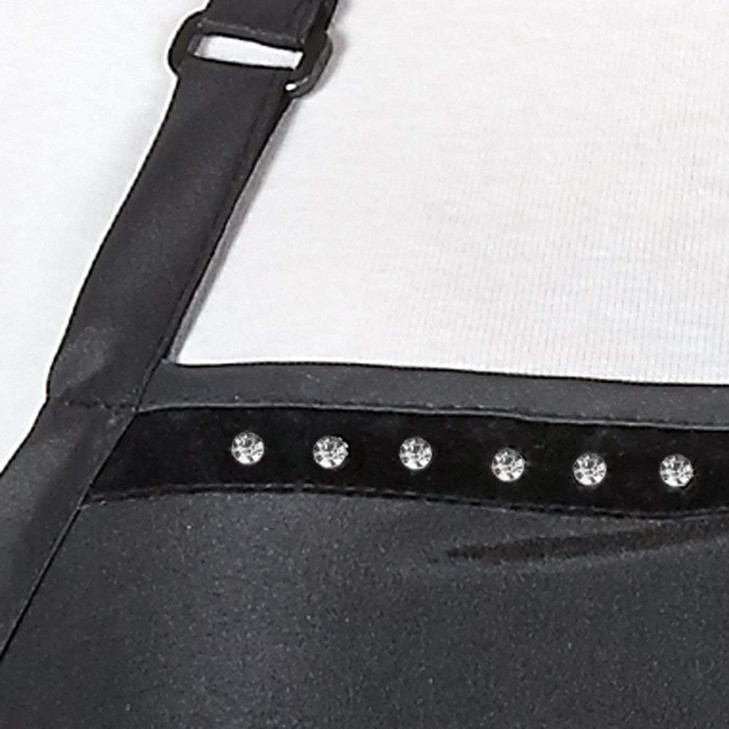 Betty Dain Glitz Salon Stylist Apron, Stylish, Lightweight, Versatile Color with Rhinestone Accents, Wrinkle Free Poly Nylon for Durability, Bottom Z