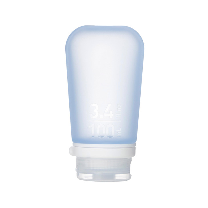 humangear GoToob+ (Large) | Refillable Silicone Travel Bottle | Locking Lid | Food-Safe Material | Blue, Large (3.4 fl.oz.; 100ml)