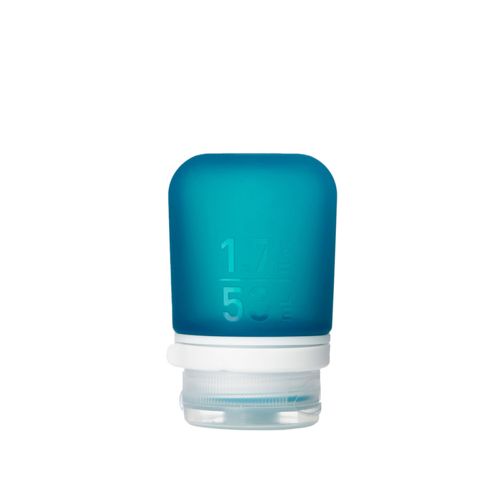 humangear GoToob+ (Small) | Refillable Silicone Travel Bottle | Locking Lid | Food-Safe Material | Teal, Small (1.7 fl.oz; 53ml)
