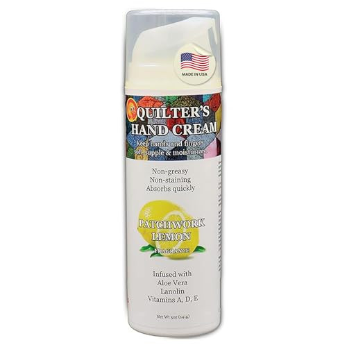 Original Udder Balm Quilters Hand Cream, Patchwork Lemon - Made in USA - Ultra-Hydrating Hand Cream for Quilters, Fast-Absorbing Non-Greasy Hand Lot