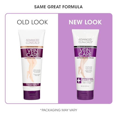 Advanced Clinicals Varicose Veins Cream For Legs | Spider Vein & Varicose Vein Cream | Vitamin K Cream | Arnica Cream, 8 Fl Oz