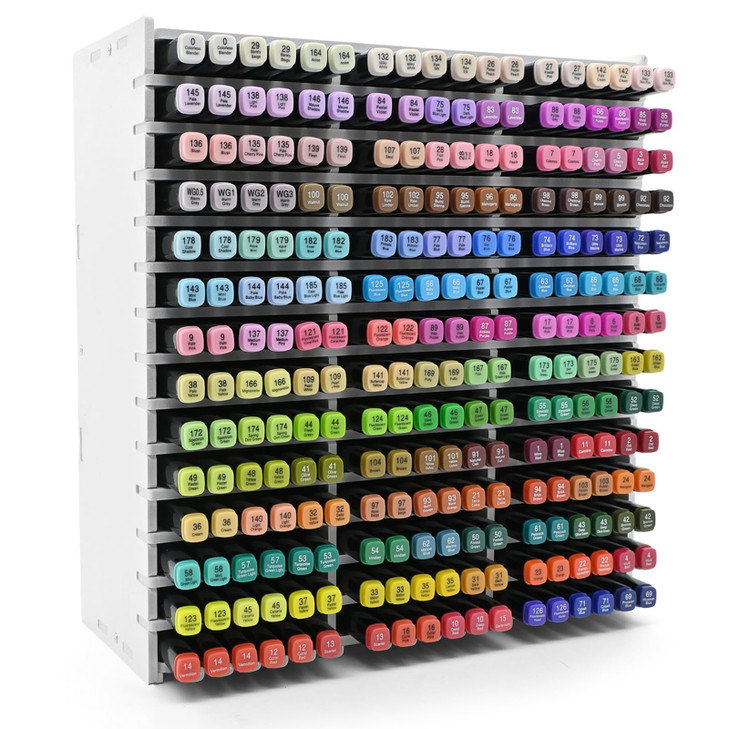 Marker Storage Organizer, Marker Holder for 252 Markers, Pens, Watercolor Brushes, and Colored Pencils  Desktop Art Supply Organizer for Home, Offic