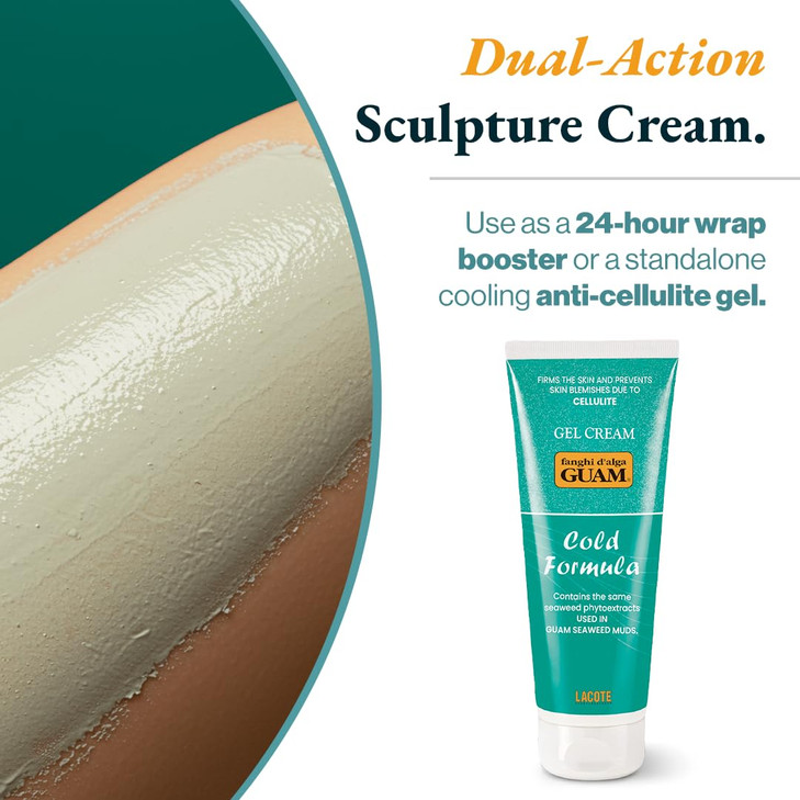 Guam Cooling Anti-Cellulite Cream for Thighs & Legs  Skin Firming Gel with Menthol & Seaweed  Natural Water Retention & Cellulite Treatment (8.4 Oz