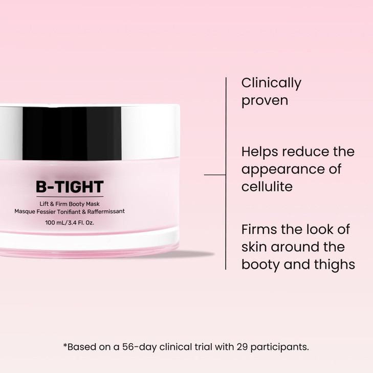 MAËLYS B-TIGHT Lift & Firm Booty Mask - Skin Tightening & Firming Cream for Booty & Thighs - Cellulite Cream with Caffeine & Brazilian Peppertree - B