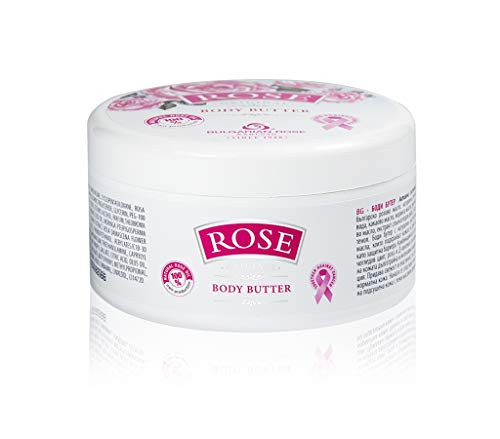 Bulgarian Rose Body Butter with Natural Rose Oil, Nourishing & Moisturizing, Hydrating Skin Care, Rejuvenating Body Lotion