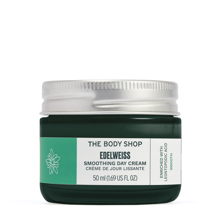 The Body Shop Edelweiss Smoothing Day Cream  For Smoother Looking Skin  Vegan  50ml
