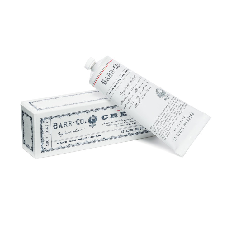 BARR-CO. Original Scent Shea Butter Hand Cream for Women & Men - Tranquil Milky Oat, Vanilla & Vetiver Hand Moisturizer for Dry Cracked & Working Han