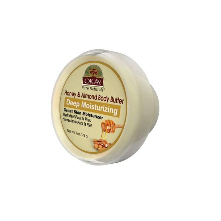 OKAY 100% Natural Honey and Almond Body Butter Deep Moisturizing Restores Moisture To Dry Damaged Skin Reduces Skin Damage Heals & Nourishes Made In