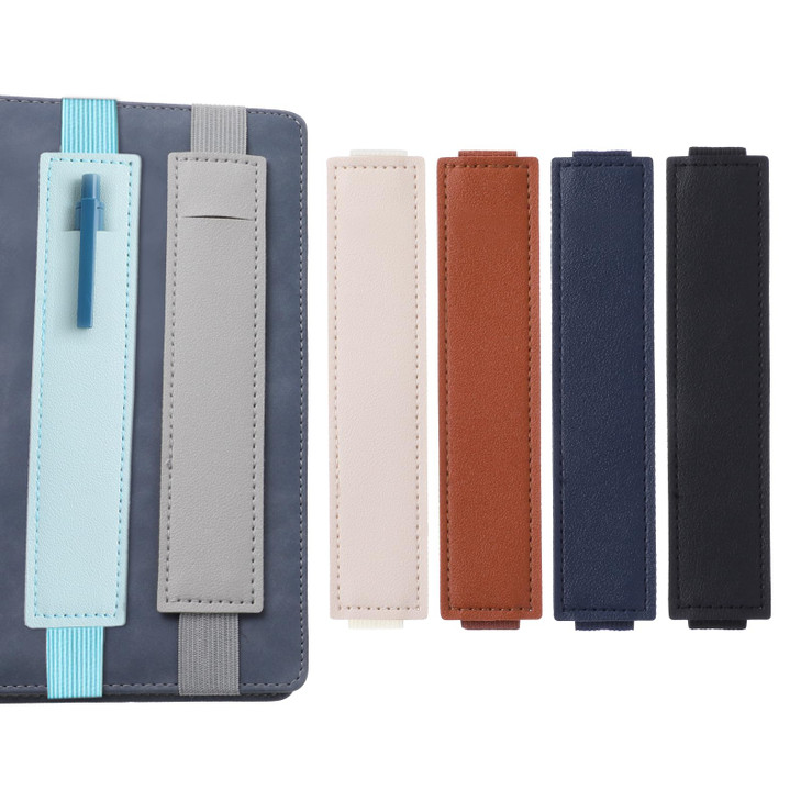 6Pcs Adjustable Pen Holder for Notebook, Elastic Band Pen Holder for Notebook PU Leather Pen Sleeve Pouch Detachable Journal Pencil Holder for Notebo