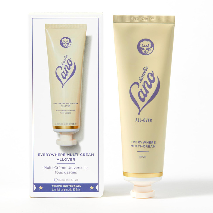 Lanolips Everywhere Cream - Ultra Hydrating Vitamin E & Lanolin Cream Body Lotion & Face Moisturizer for Dry, Cracked Skin - Safe Skin Care & Body Ca