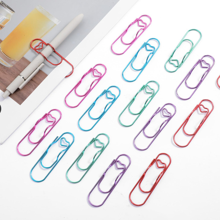 Xindojuz 20 PCS Pen Clip, Metal Pen Holder for Notebook, Paper Clips and Bookmarks Holders for Desk, Journal, Planner, Paperclip Pencil Holder, Offic