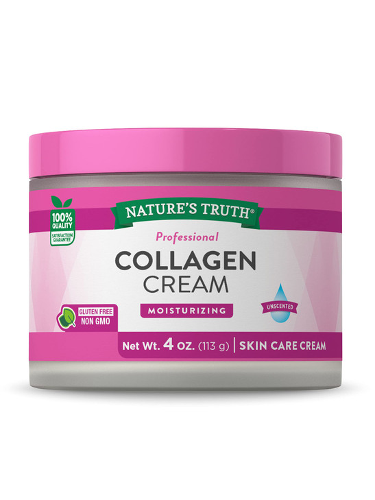 Nature's Truth Collagen Cream | 4 oz | Professional Strength | Paraben & SLS Free, Gluten Free | For Face and Body