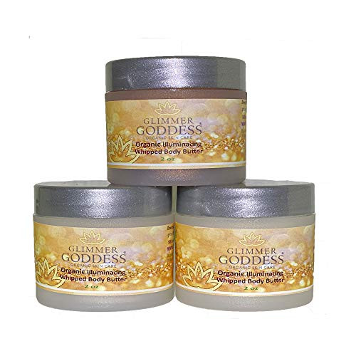 GLIMMER GODDESS Shimmer Body Butter with Organic Whipped Shea Butter for Hydration, Moisturizing & Silky Natural Glow - Bronze, Diamond & Rose Gold i