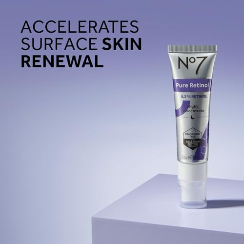 No7 Advanced Retinol 0.3% Night Concentrate - Slow Release Retinol Serum + Peptide Matrixyl 3000+ Boosted Overnight Anti-Aging Serum for Smoother, So
