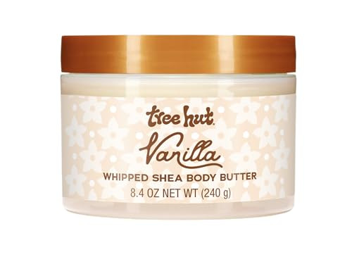 Tree Hut Vanilla Whipped Shea Body Butter, Long-Lasting Hydration for Soft, Smooth Skin, Nourishing Essential Body Care, Lightweight Moisturizer, 8.4