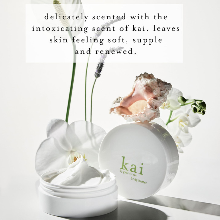 kai body butter  a beautifully whipped soufflé body cream scented with fresh & light gardenia wrapped in white exotics, 6.4 oz | soft, glowing skin,