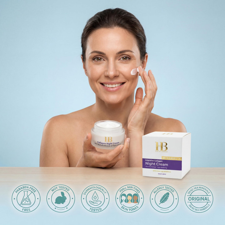 Intensive Collagen Night Face Cream Moisturizer 50ml by Health & Beauty Dead Sea Minerals