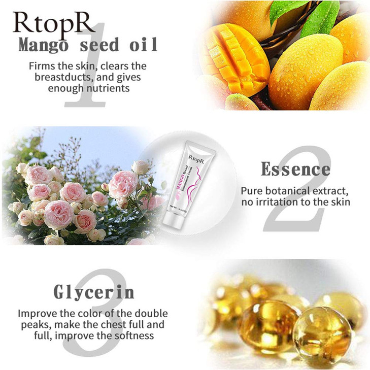 Breast Enlargement Cream MANGO Must Up Breast Cream Massage Breast Firming Tightening Big Boobs Bigger Bust for Women (2 Packs)