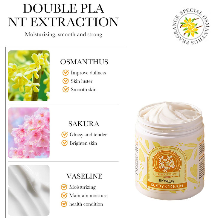 BIOAQUA Osmanthus Moisturizing Effective Care Body Cream Deep Nourish Skin Hydrating 260g/9.17oz