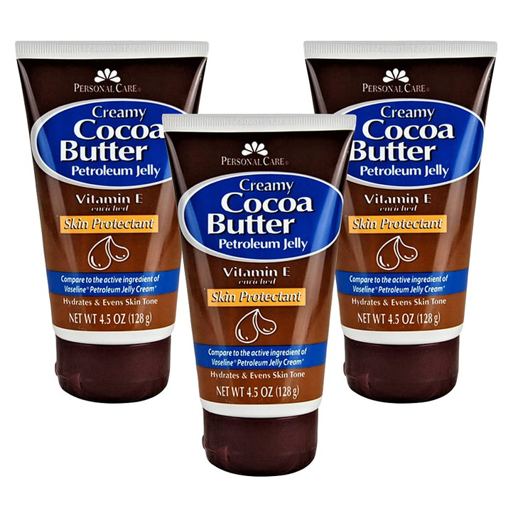 Personal Care Petroleum Jelly Vitamin E and Cocoa Butter Lotion 4.5 Oz (3 Pack) Vitamin E Cream for Skin with Cocoa Butter Cream Petroleum Jelly Tube