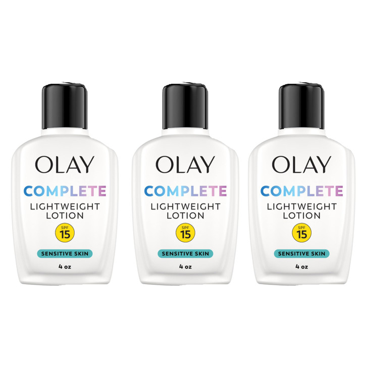 Olay Complete All Day Moisturizer SPF 15, Sensitive 4 oz (Pack of 3)