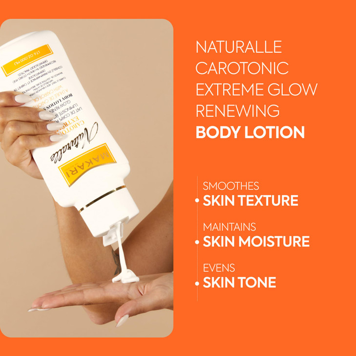 MAKARI Carotonic Extreme Body Lotion (17.6 oz) | Fights Excess Oil Production | Helps Fade Body Scars and Marks | Skin Brightening Formula | Helps Re