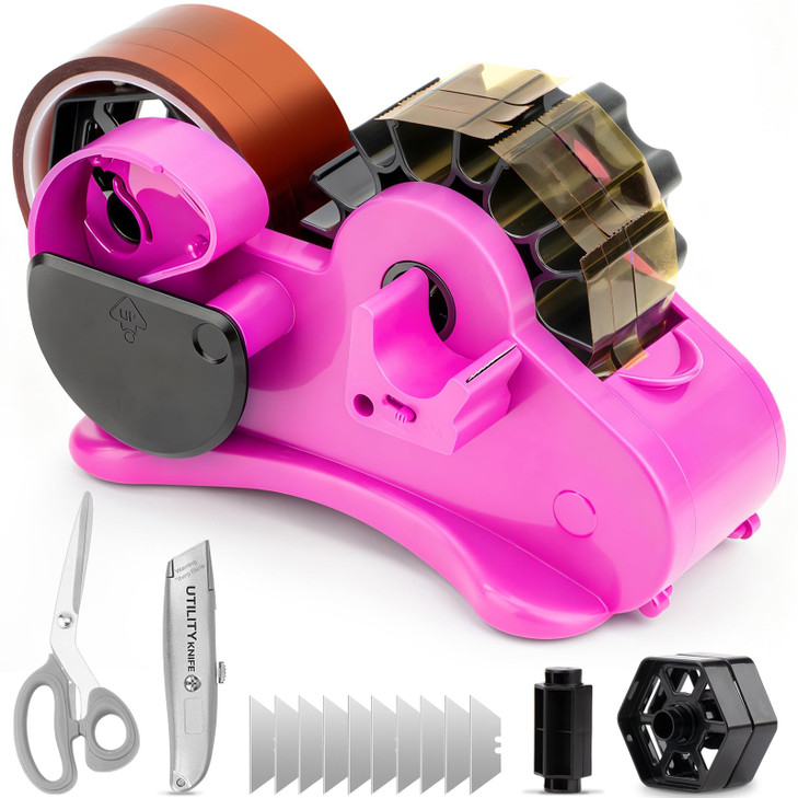 THINKLEARN Heat Tape Dispenser - Sublimation Heat Transfer Tape Dispenser with Scissors and Utility Knife, 1 '' & 3'' Core, Multi-Roll Pre-Cut Tape D