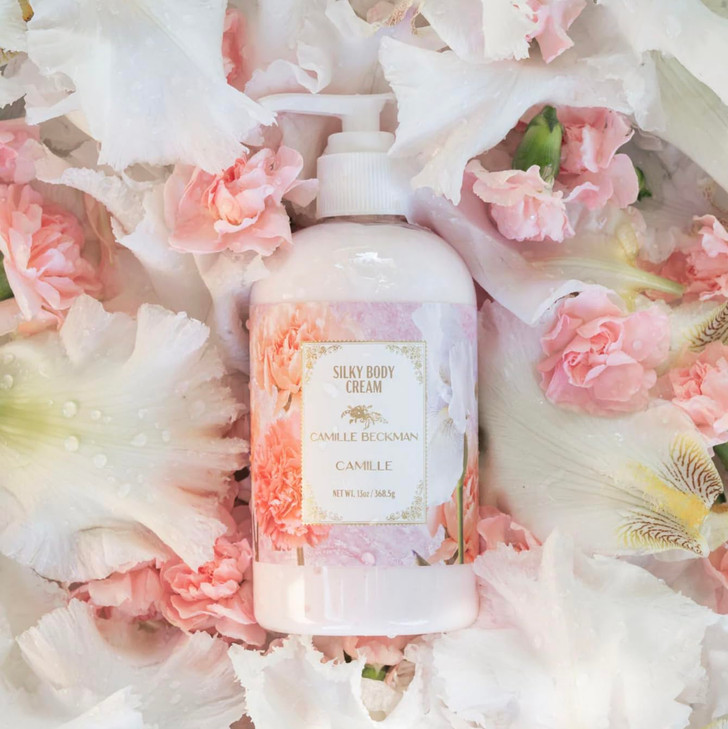 Camille Beckman Camille Scented Silky Body Cream, Daily Moisturizer for All Skin Types, Non-Greasy Vegan Formula to Nourish and Soften Hands and Body
