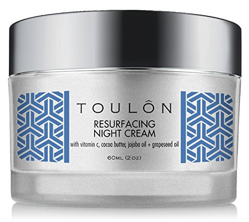 TOULON Night Face Cream For Women - Best Natural Face Moisturizer for Dry Skin with Vitamin C, Cocoa Butter & Grapeseed Oil to Build Collagen, Reduce