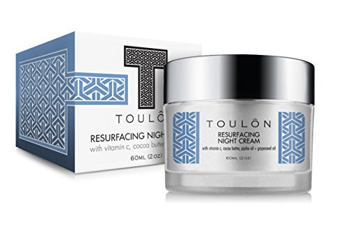 TOULON Night Face Cream For Women - Best Natural Face Moisturizer for Dry Skin with Vitamin C, Cocoa Butter & Grapeseed Oil to Build Collagen, Reduce